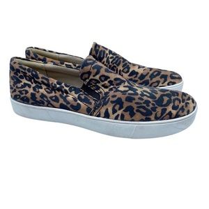 Naturalizer Marianne Slip On Sneakers Size 9W Wide Brown Black Animal Print